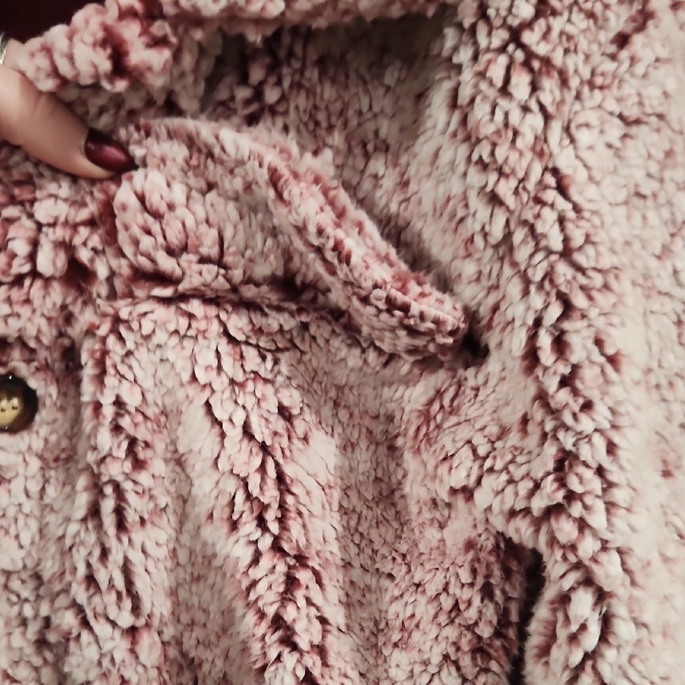Pink Lily Blush Teddy Sherpa Jacket - Pink - Picture 6 of 6